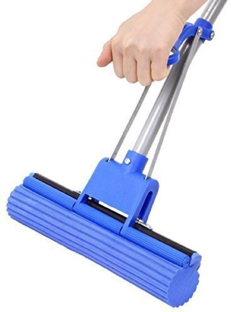 Sponge Mop System with Collapsible Mop Bucket Home Tile Floor Bathroom  Cleaning Squeegee and Extendable Telescopic Long Handle