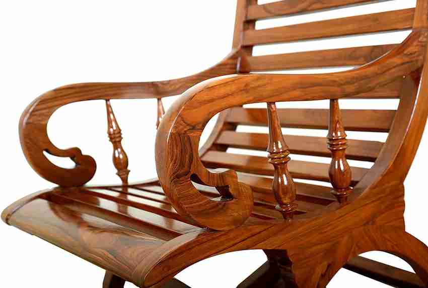 Decorhand Teak Wood Rocking Chair Rosewood Finishing for adults
