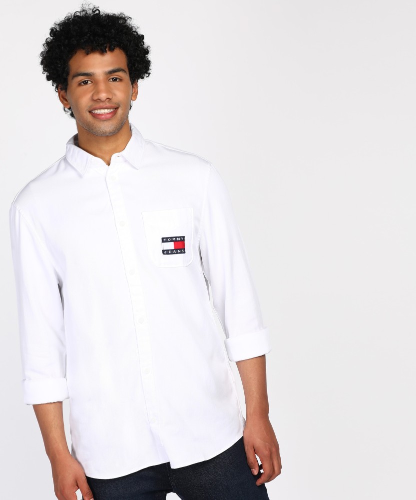 TOMMY HILFIGER Men Solid Casual White Shirt