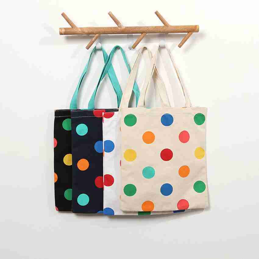 Ximi Vogue Multicolor Shoulder Bag Colorful Dot Pattern Canvas Tote Bag multicolor Price in India Flipkart