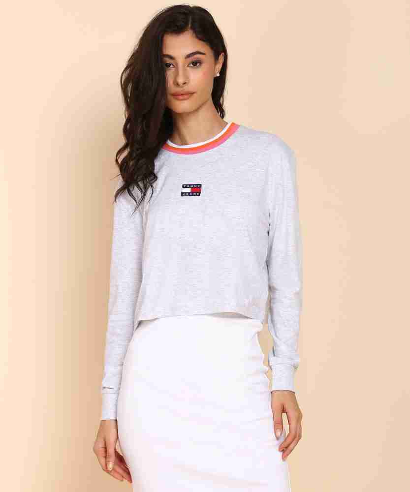 TOMMY HILFIGER Full Sleeve Embroidered Women Sweatshirt - Buy TOMMY  HILFIGER Full Sleeve Embroidered Women Sweatshirt Online at Best Prices in  India