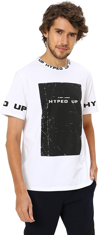 Street Armor by Pantaloons Printed Men Round Neck White T Shirt