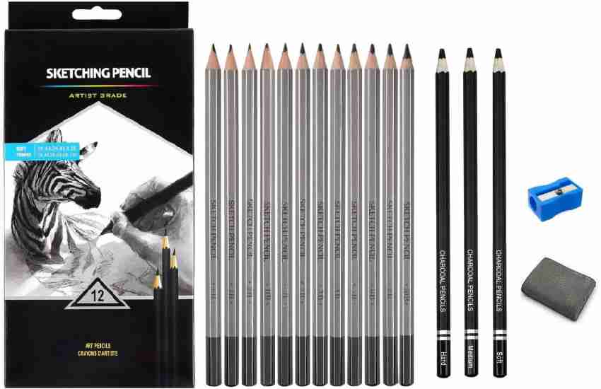 Sketch Pencils Set with Sketchbook 41-Piece Professional Drawing