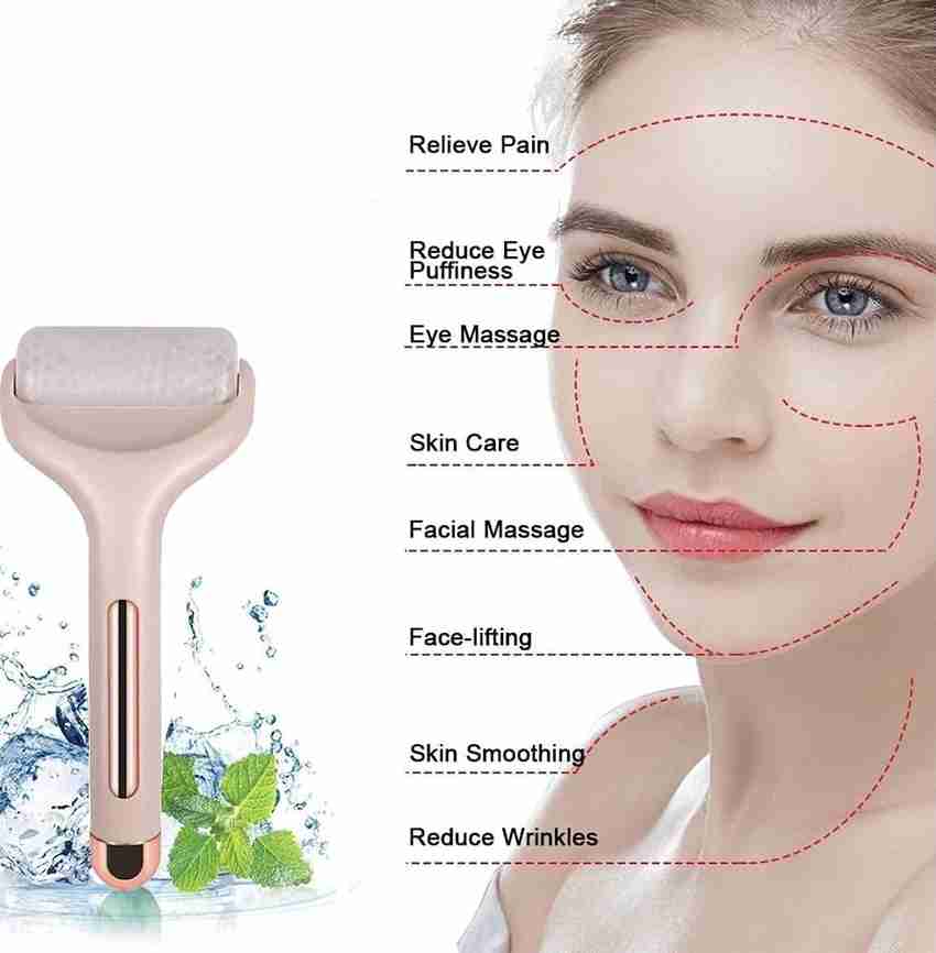 Face rolling. Ice roller for face. face icer pain relief nonslip grip durable silicone easy operation ice face mold for face massage skin care.
