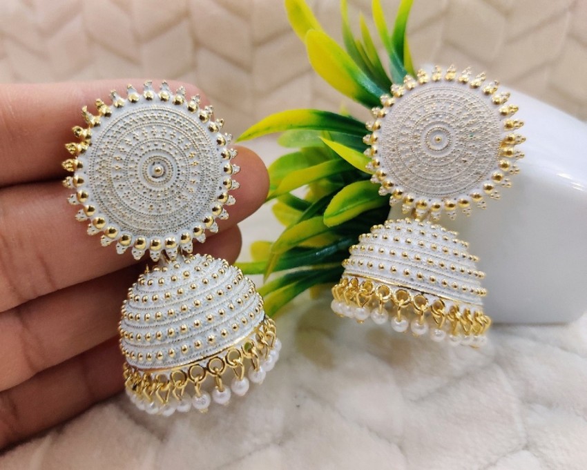 Kundan earrings deals jhumkas