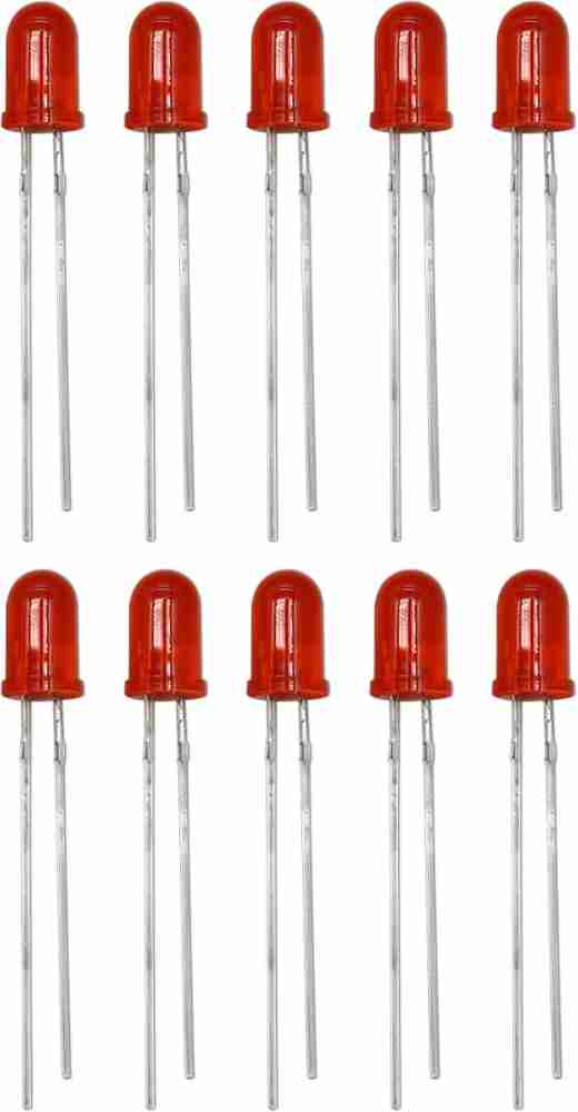 Electronic Spices Pack of 10 Red LED 5mm, Light Emitting Diode (red in red)  basic Light Electronic Hobby Kit Price in India - Buy Electronic Spices Pack  of 10 Red LED 5mm