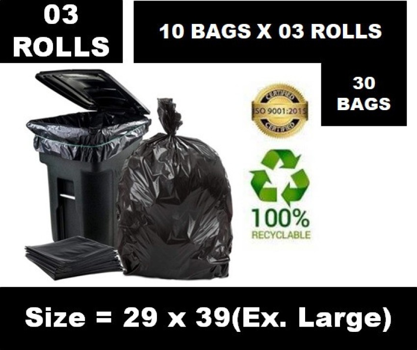 Trash Bags, (100 Count) Large Black Heavy Duty Garbage Bags 