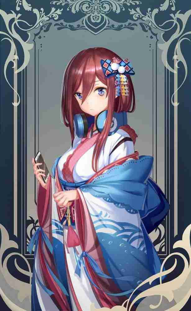 Anime Girls Nakano Miku Headphones Kimono Hd Matte Finish Poster