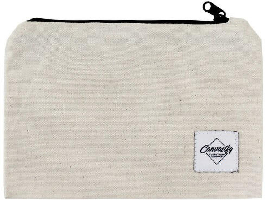 Plain discount canvas pouch