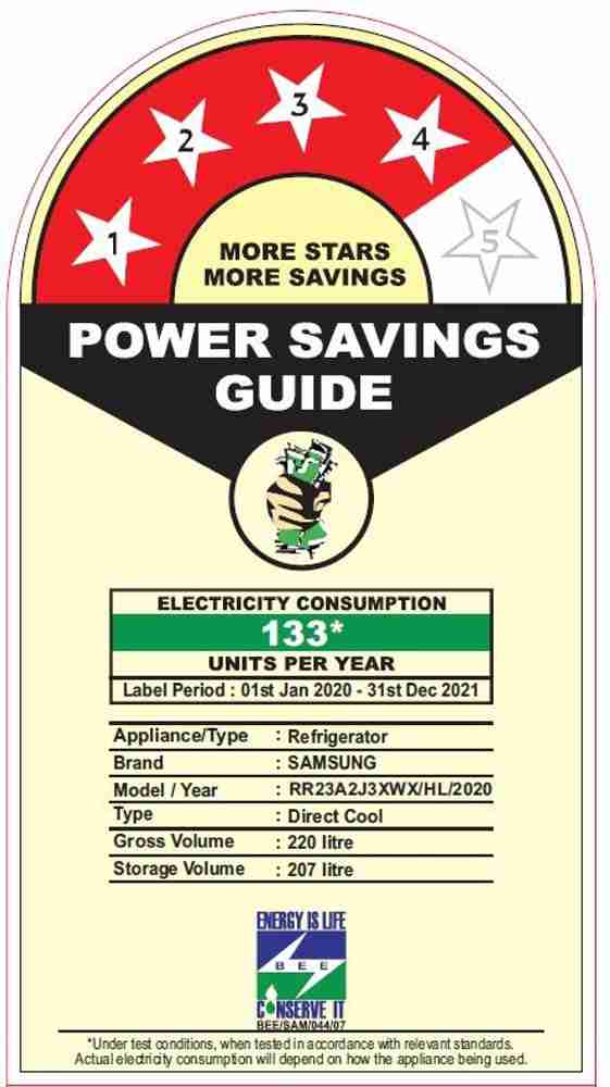 4 star refrigerator power consumption 2020 on sale