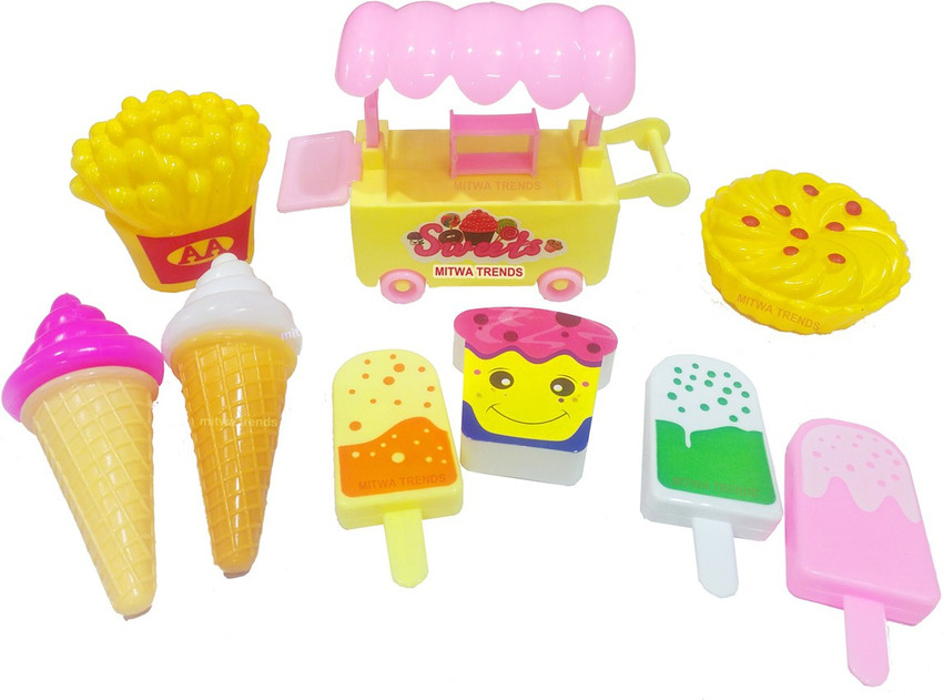Mitwa Trends Ice Cream Toy with Trolley ice Cream Trolley for Kids