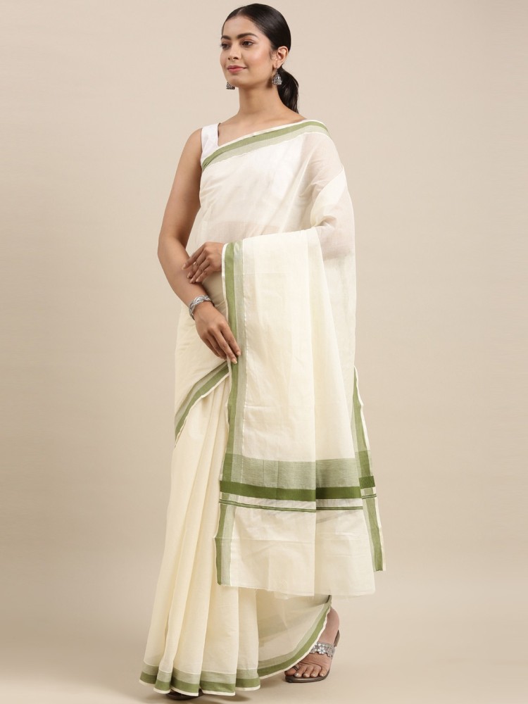 Kalyan Silks Kottayam White Sarees