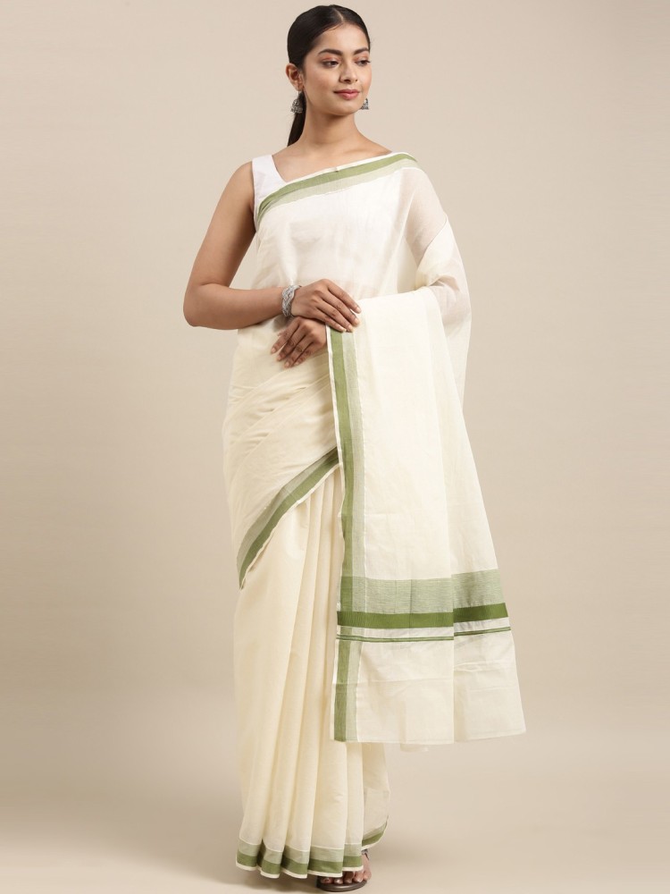 Kalyan Silks Kottayam White Sarees