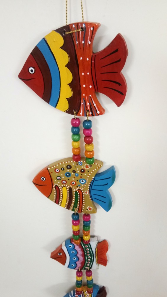 CRAZECULTURE Hanging Fish Handmade and Hand-Painted Main Door