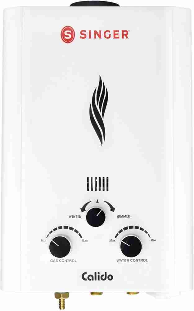 Singer 6 L Gas Water Geyser (Calido, White) Price in India - Buy Singer 6 L Gas  Water Geyser (Calido, White) online at Flipkart.com