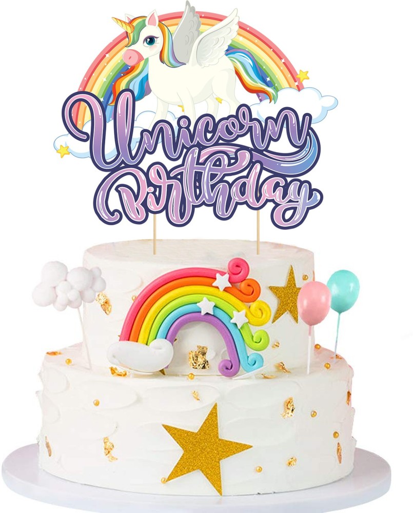 ZYOZI Unicorn Happy Birthday Cake Topper,Unicorn Cake Topper ...