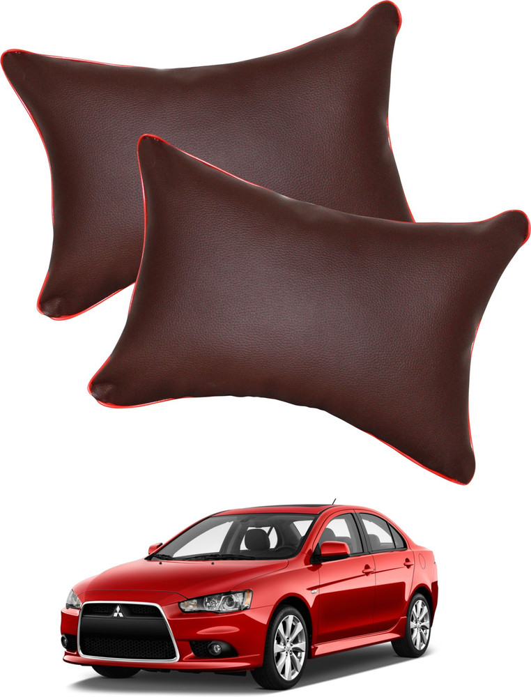 GOSHIV car and bike accessories Brown Leather Car Pillow Cushion