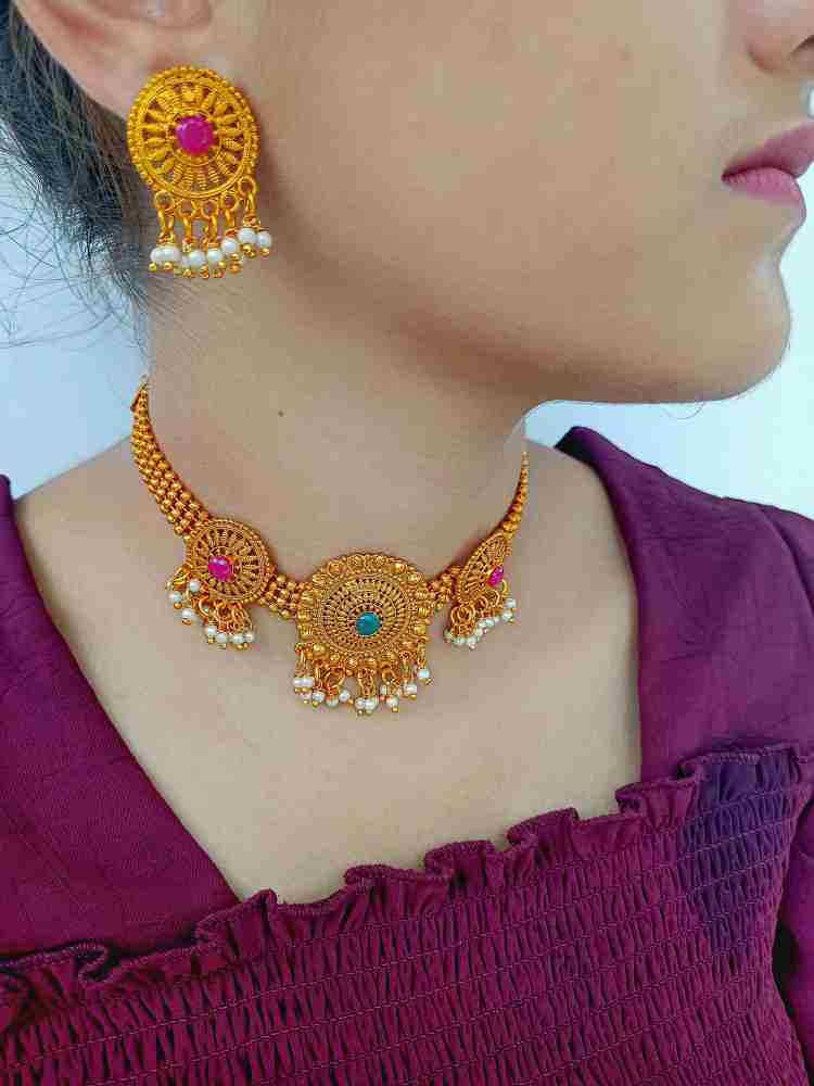 Matte finish gold jewellery online sale
