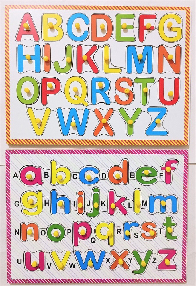 jaraglobal Small Capital ABCD Alphabet Letters Wooden Puzzle with Knob,  Small Capital English Alphabet ABCD Puzzle for Kids Multicolour, Montessori  Educational Learning Letters Toy for Kids Price in India Buy jaraglobal