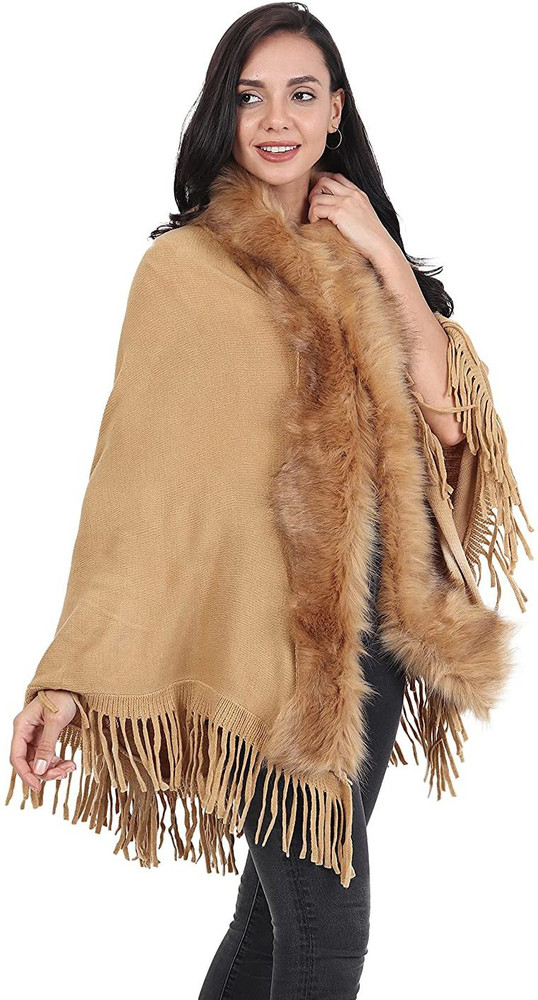 Fur poncho best sale