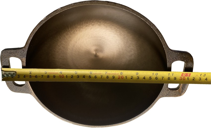 Cast Iron Kadai, Machined Smooth, 10 Inches