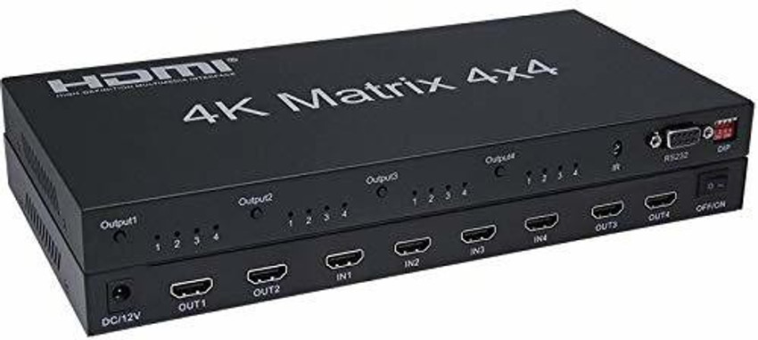 techut DMI Matrix Switch 4x4 HDMI Matrix Switcher Splitter 4 in 4