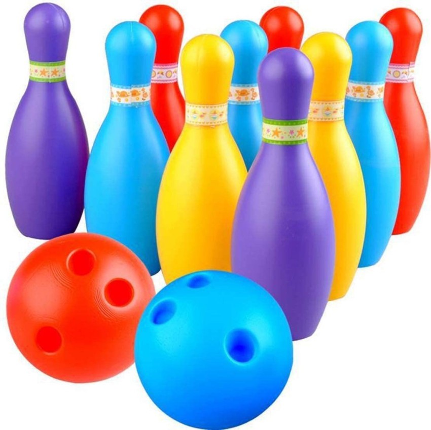 Kids Bowling Set - With 10 Bowling Pins 2 Balls - Educational