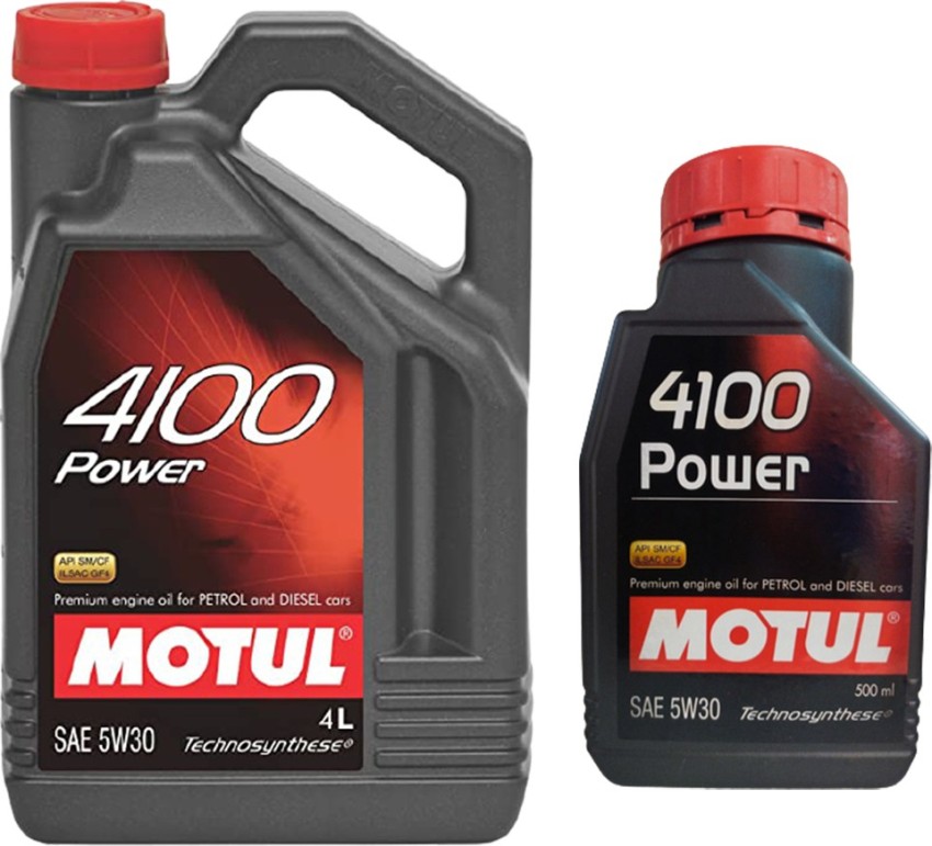 Motul 4100 Power 5W30 API SM/CF Semi Synthetic Engine Oil for  Petrol,Diesel,CNG & LPG Cars (3 L) : : Car & Motorbike