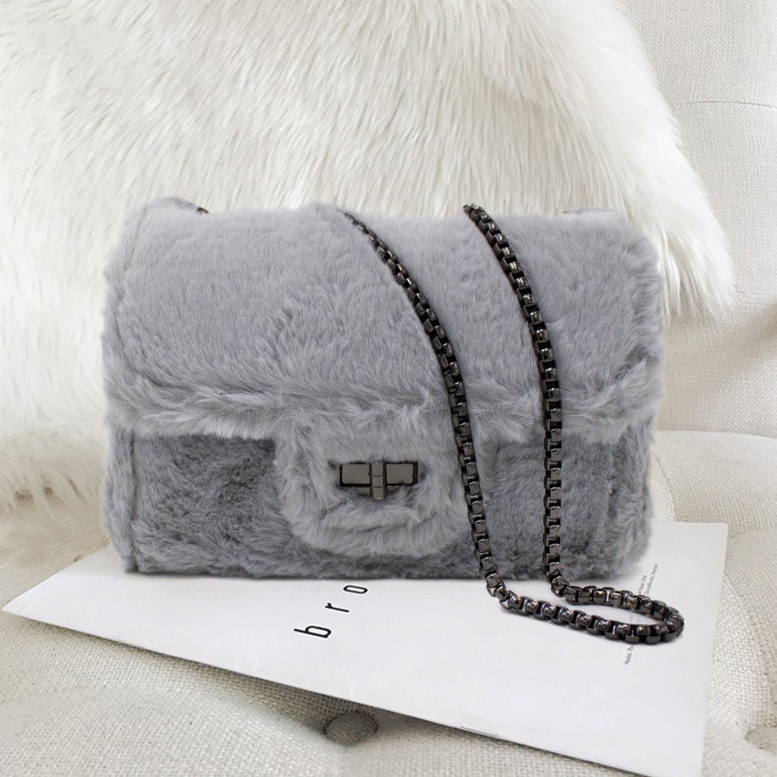 Faux fur store sling bag