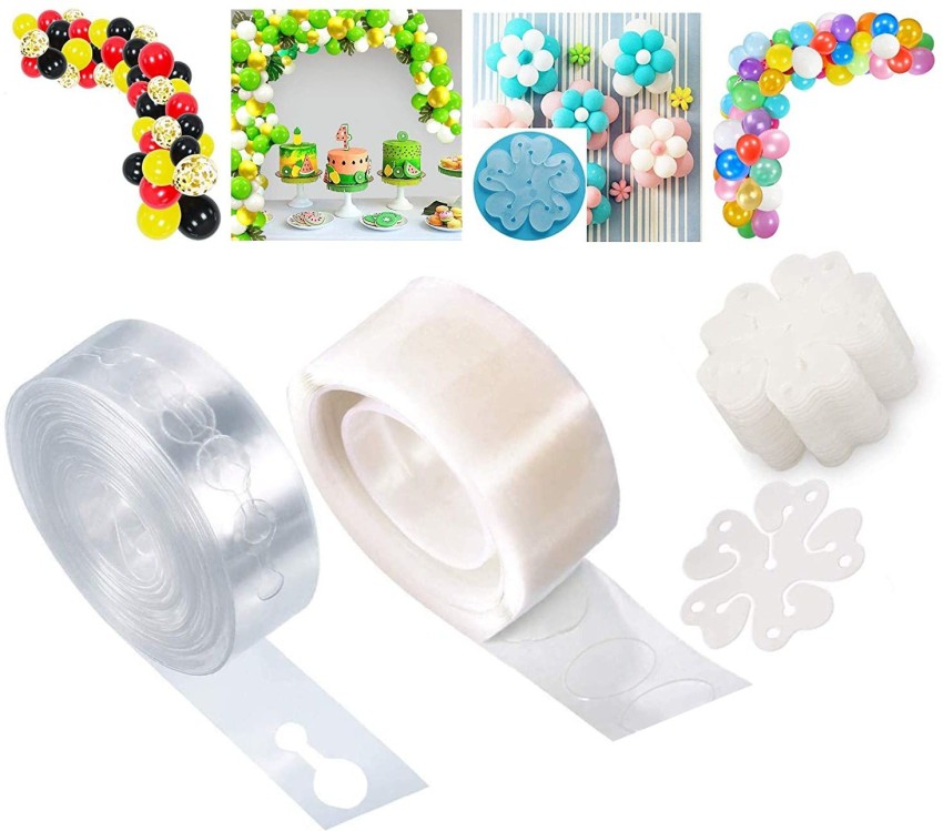 16ft Balloon Garland Strip Decorating Kit DBL Sided Glue Dots & Ribbon