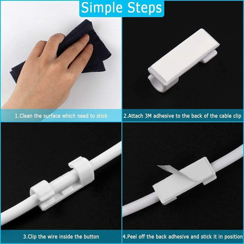 SAFESEED Multipurpose Plastic Cable Clips Organizer Set of 20