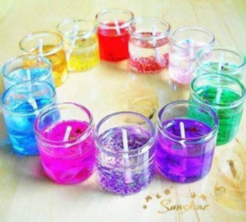  VR Creatives Small Glass Jelly Gel Candles Decor Gel
