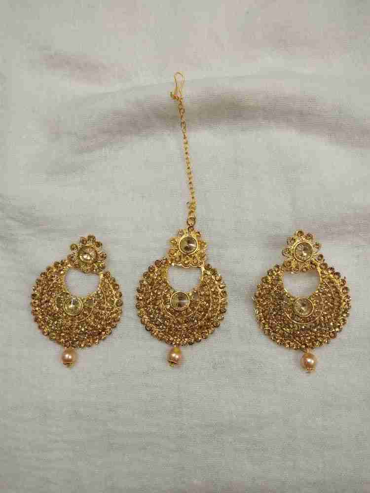 Flipkart Buy Beauty Space bindiya with earring set Agate Brass Earring Set Online at Best Prices in India