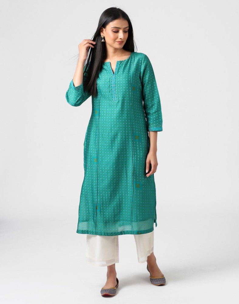 Fabindia Women Printed Straight Kurta Buy Fabindia Women Printed