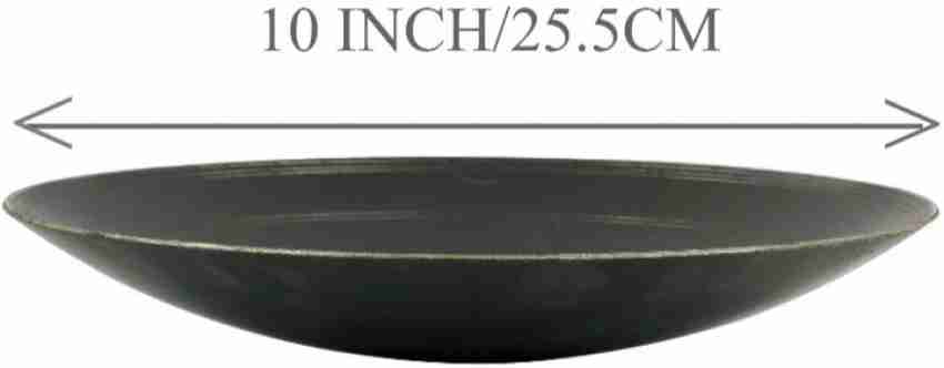 9.50 to 10 INCH INDIAN PURE IRON LOHA KADHAI DEEP FRYING PAN KADHAI FOR  FRYING, COOKING 