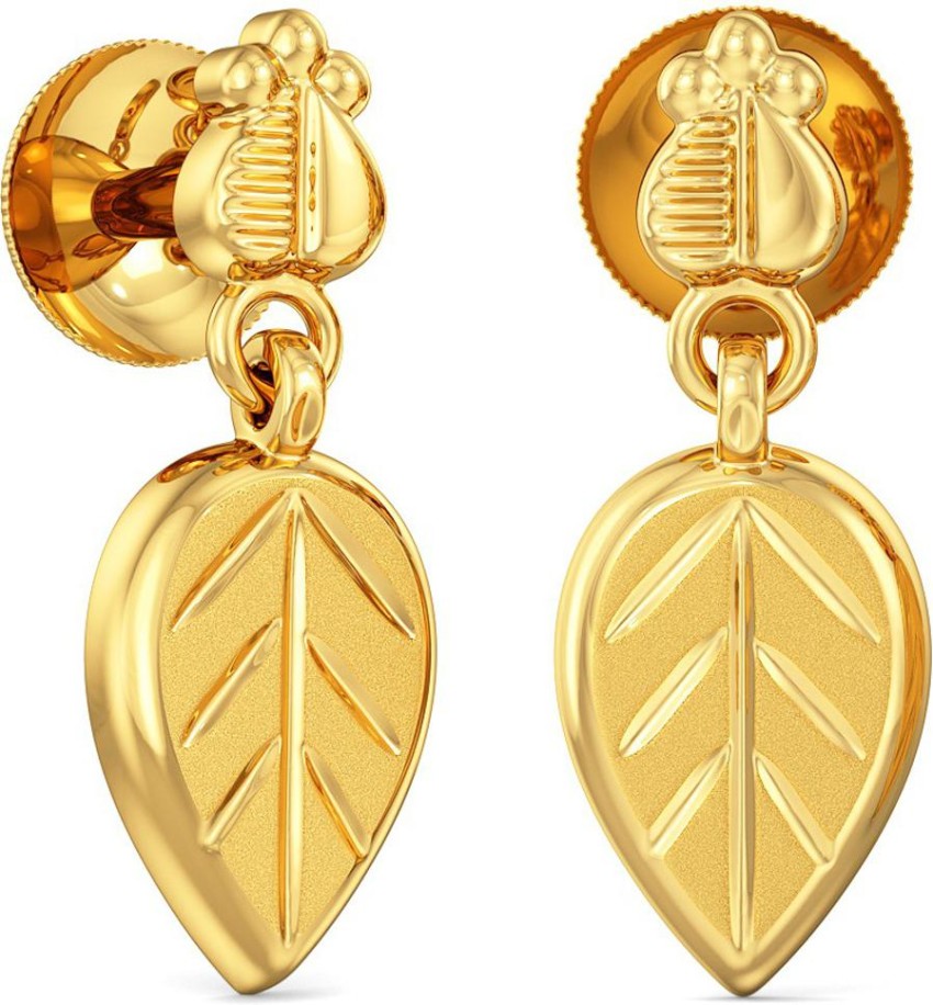Joyalukkas Impress Collection 22k Yellow Gold Stud Earrings for Women   Amazonin Fashion
