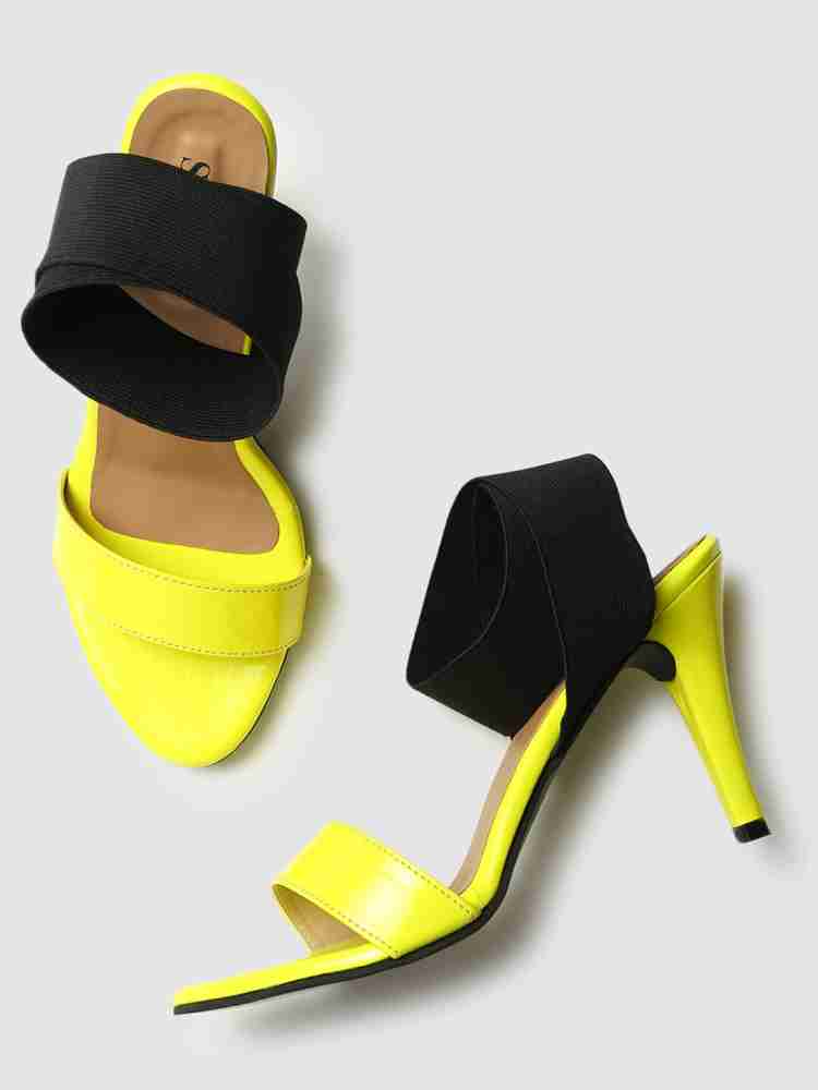 Black and 2024 neon yellow heels