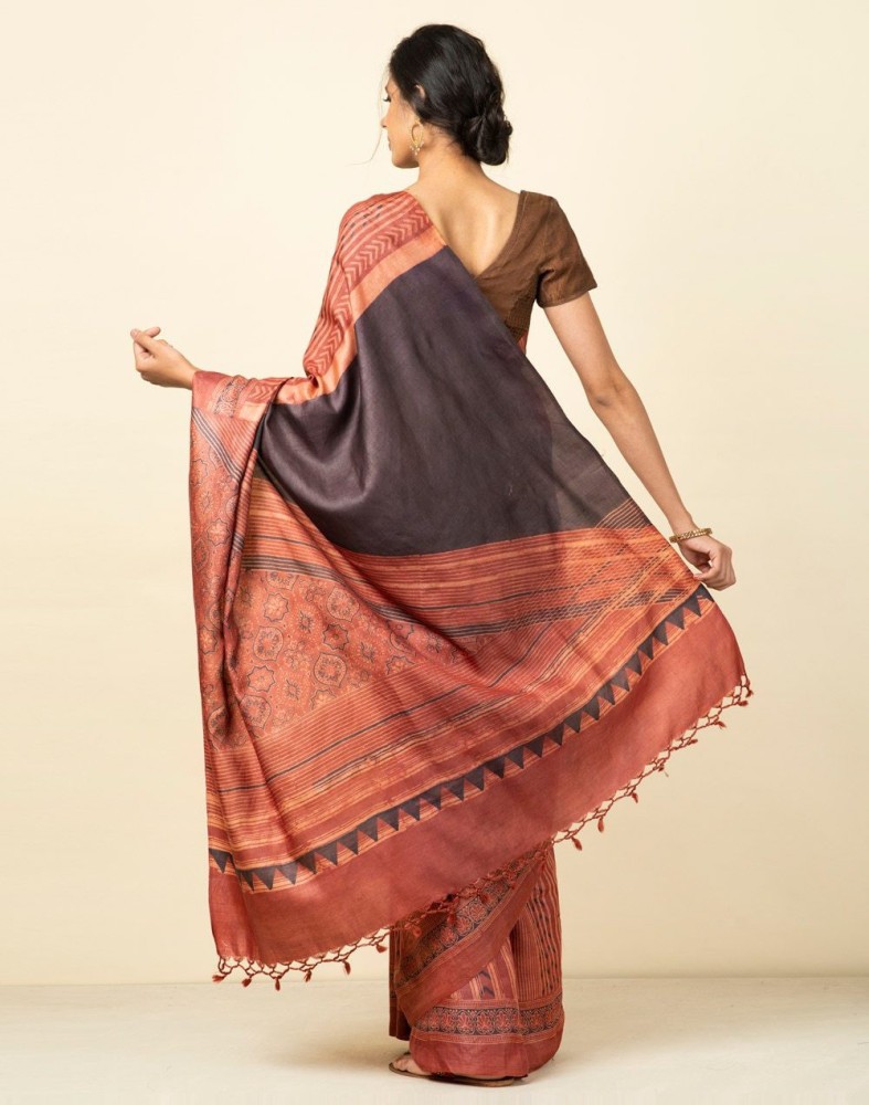 Fabindia tussar sale silk saree