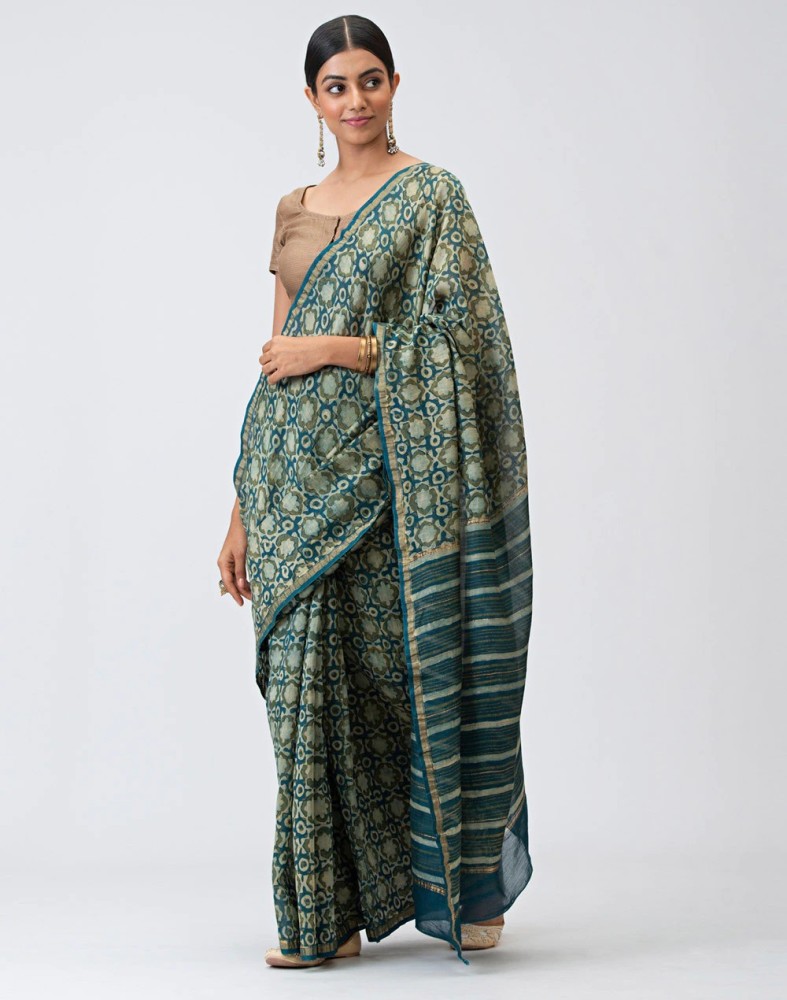 Buy Fabindia Women Silk Kota Printed Sari Cotton_FREESIZE at Amazon.in