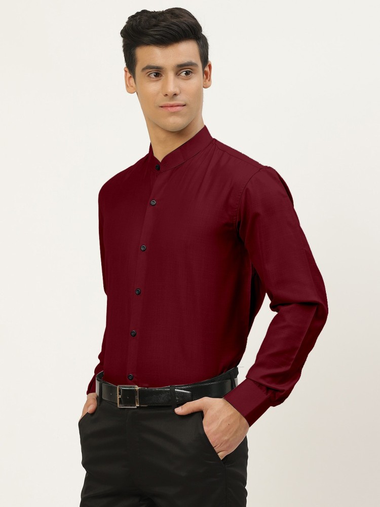 MILDIN Men Solid Formal Black Shirt - Buy MILDIN Men Solid Formal