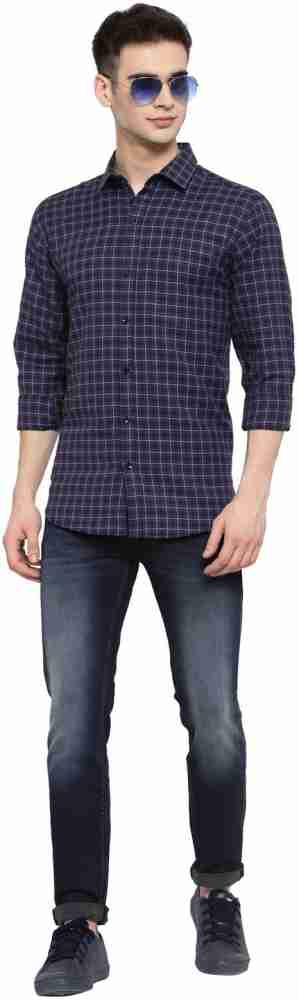 D Kumar Men's Regular Fit Casual Check Shirts Cotton Full Sleeves