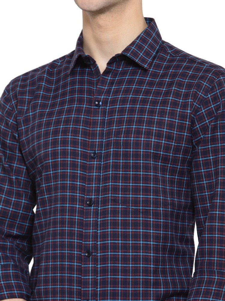 D Kumar Men's Regular Fit Casual Check Shirts Cotton Full Sleeves