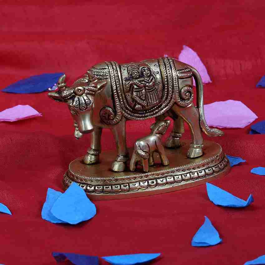 Kalarambh Brass Large Cow and Calf Home Office Collectible HandiCraft Art -  (6 x 4 x 5 Inches) Decorative Showpiece - 12.7 cm Price in India - Buy  Kalarambh Brass Large Cow