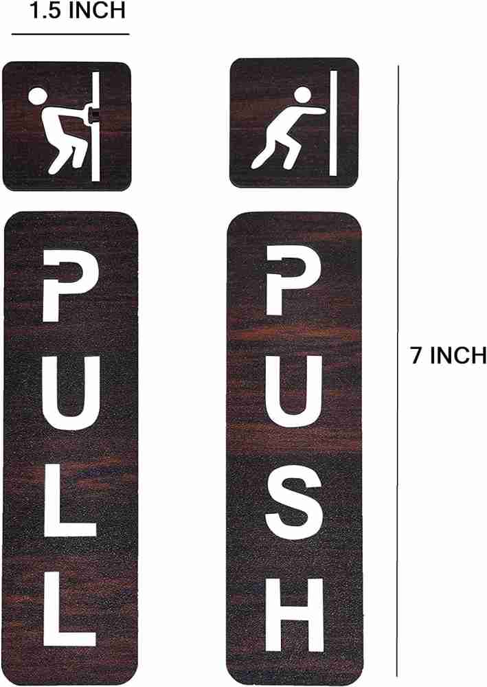  8 Pairs Push Pull Door Sticker Push Pull Door Sign Self  Adhesive Push Pull Sticker Push Pull Signs for Business Stores Cafes Shops,  Black : Office Products