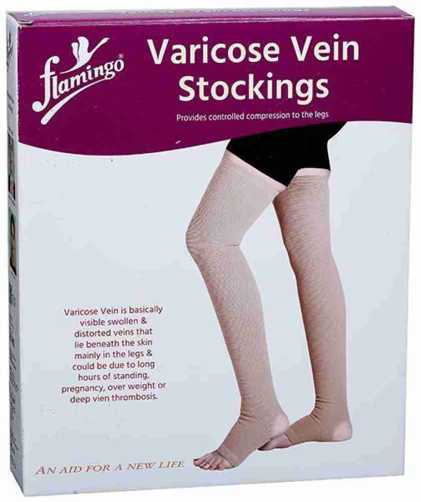 FLAMINGO Vericose Vein Stockings Beige Medium Knee Support - Buy