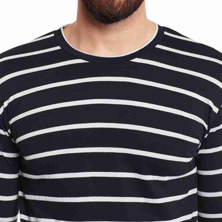 black and white striped t shirt flipkart