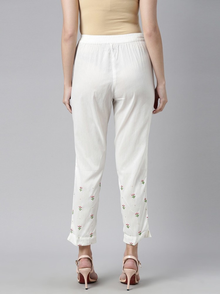 De Moza  Cigarette Pant White