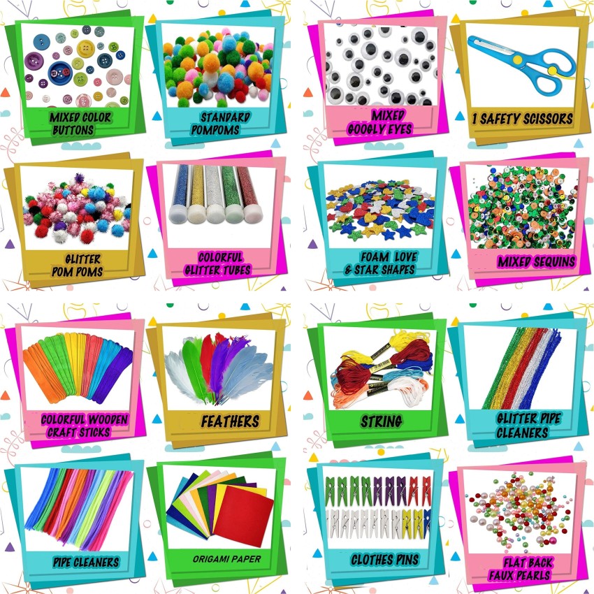 JHINTEMETIC Bulk Craft Accessories for Kids - Art Supplies for Children,  Toddlers, Classrooms, Large Assortment of Crafting Materials for School  Projects, DIY Activities - Bulk Craft Accessories for Kids - Art Supplies