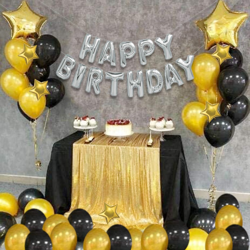 Saikara Collection Party 36 Pcs Black and Golden Birthday Toy Balloons  Combo for Kids Or Boys Birthday Decoration Items (Black) Price in India -  Buy Saikara Collection Party 36 Pcs Black and