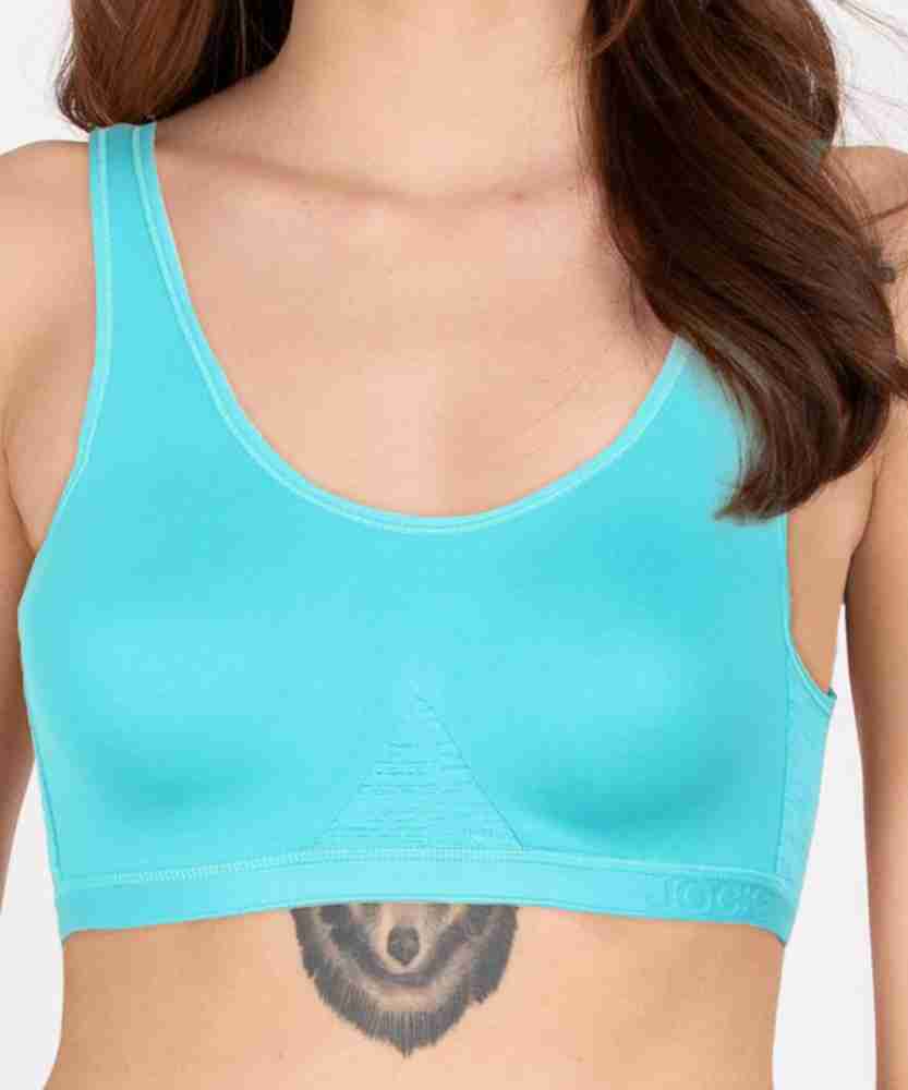 Buy Jockey 1376 Wirefree NonPadded Cotton Elastane Full Coverage Active  Bra-Teal Assorted Online